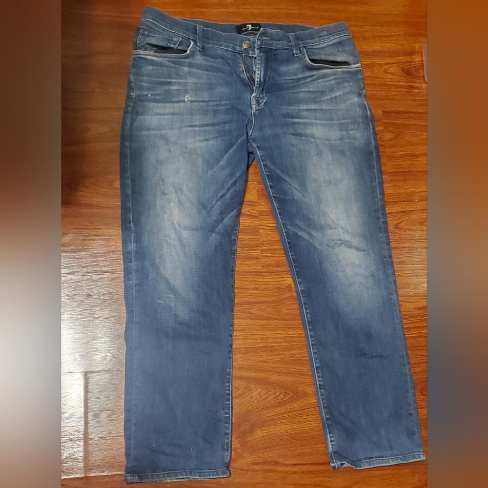 7 For All Mankind Luxe Performance Denim Straight Leg Jeans Men’s Size 38 x 30